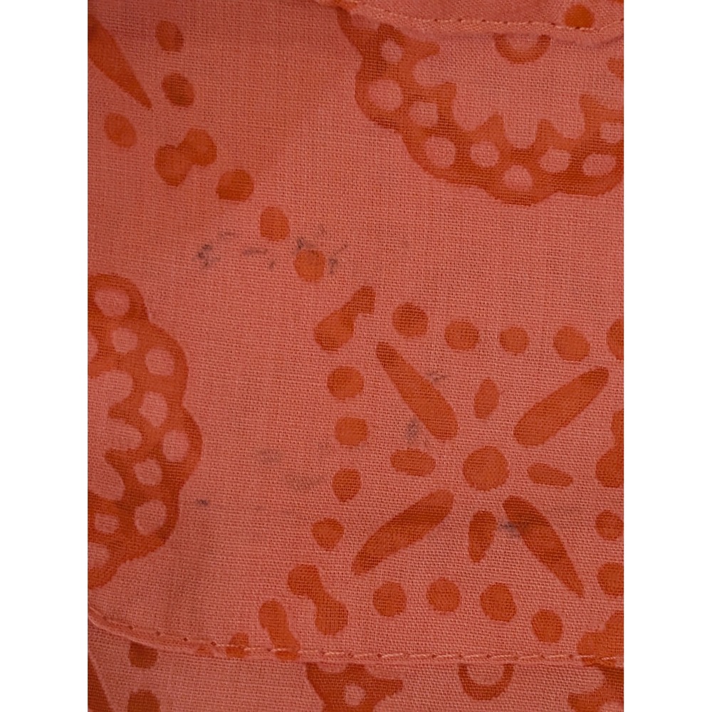 Alfred Dunner Floral Eyelet Button Up Shirt Top Coral Orange Size 10 - STAINED - Picture 4 of 4